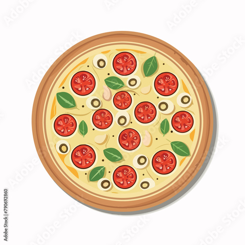 Pizza in cartoon, doodle style. Image for t-shirt, web, mobile apps and ui. Isolated 2d vector illustration in logo, icon, sketch style, Eps 10. AI Generative