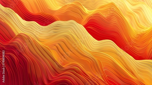 The artwork features a geological phenomenon with amber, orange, and peach tints and shades blending in a pattern resembling a mountain range painted on wood photo