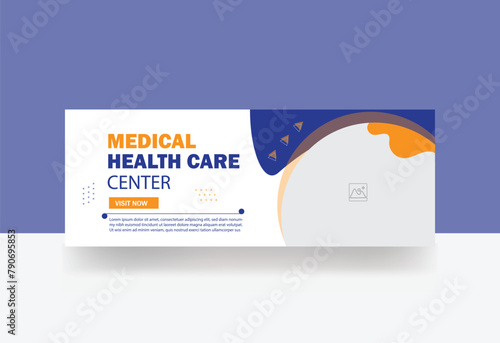 Medical Facebook cover marketing web banner design dental template