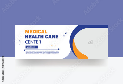 Medical Facebook cover marketing web banner design dental template
