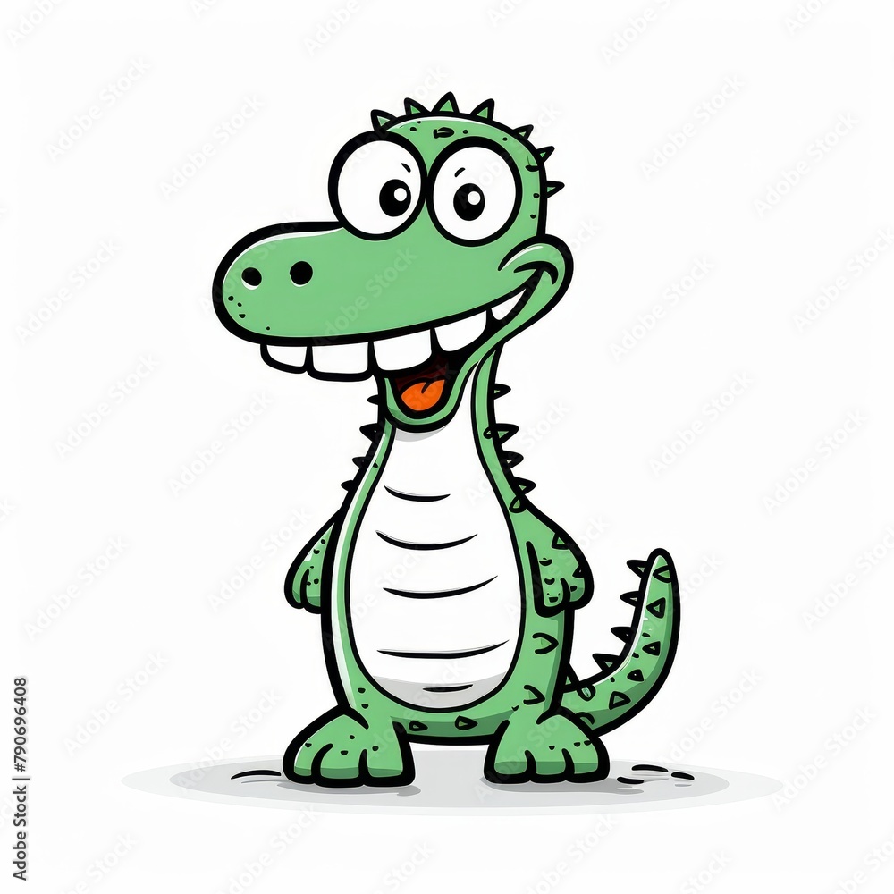 Obraz premium Friendly Cartoon Crocodile Standing Smiling