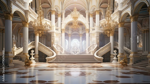 Interior of the church of st mary. AI generated art illustration.