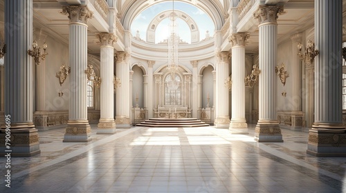 Interior of the church of st mary. AI generated art illustration.