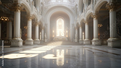 Interior of the church of st mary. AI generated art illustration. photo