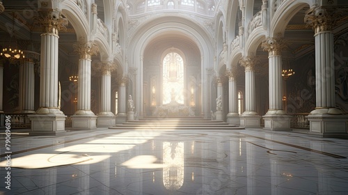 Interior of the church of st mary. AI generated art illustration.