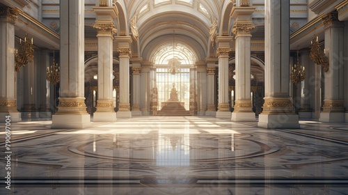 Interior of the church of st mary. AI generated art illustration.