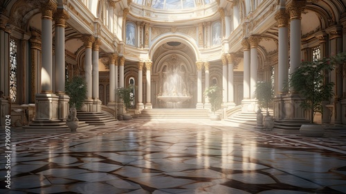 Interior of the church of st mary. AI generated art illustration.