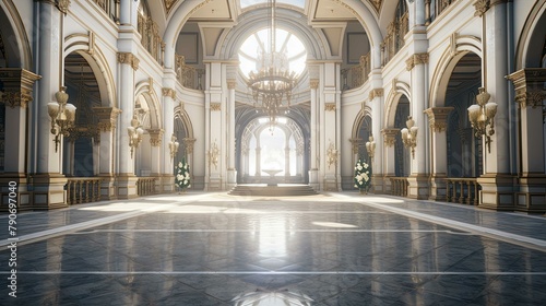 Interior of the church of st mary. AI generated art illustration.