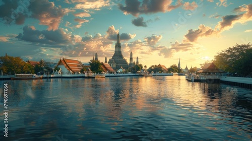 Ancient temples in Thailand, such as Wat Phra Kaew and Wat Arun, stand as iconic symbols of the country's rich cultural heritage and spiritual legacy, attracting visitors from around the world. photo