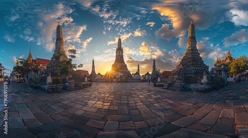 Ancient temples in Thailand, such as Wat Phra Kaew and Wat Arun, stand as iconic symbols of the country's rich cultural heritage and spiritual legacy, attracting visitors from around the world. photo