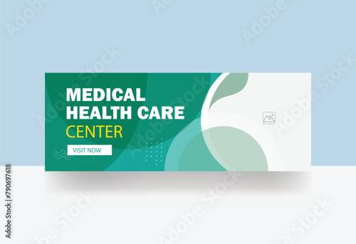 Medical facebook cover web banner design dental template