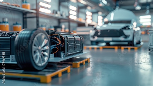 Electric vehicle batteries revolutionize transportation, offering sustainable energy solutions and reducing carbon emissions for a greener future. photo