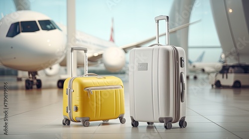 Amidst the bustle, luggage awaits its journey, a vibrant symbol of adventure and the thrill of exploration.
