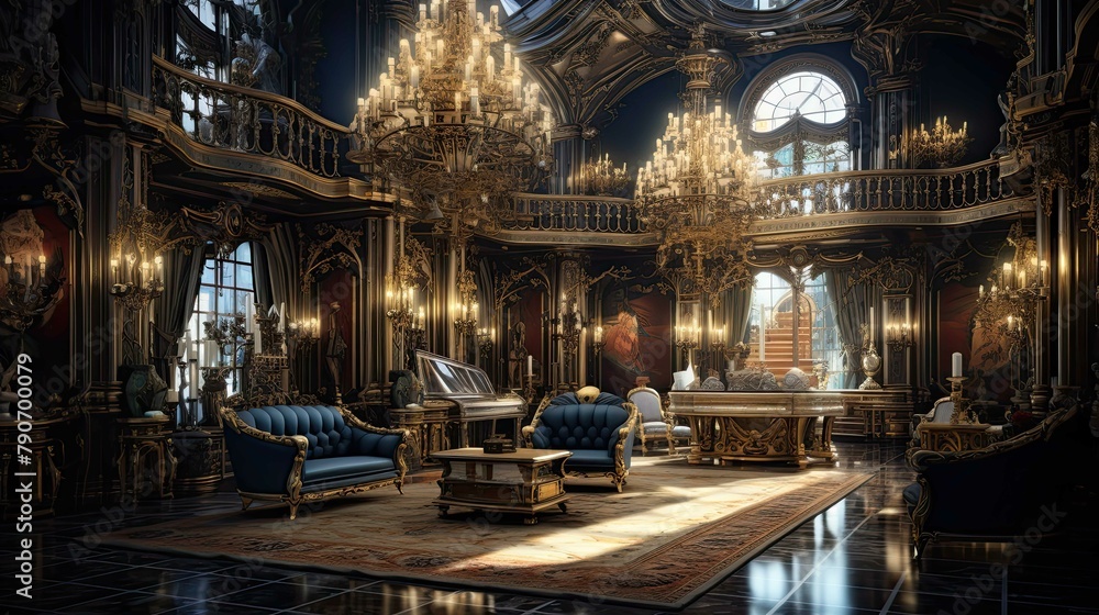 Interior of church. AI generated art illustration. Interior of church. AI generated art illustration.