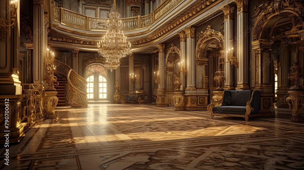 Obraz premium Interior of church. AI generated art illustration.