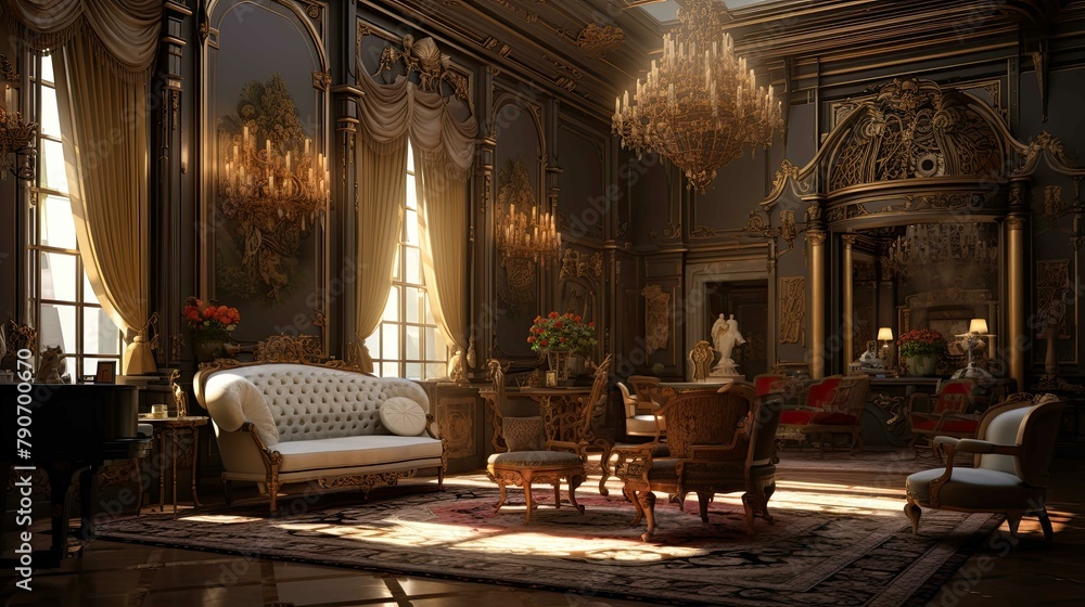 Interior of church. AI generated art illustration. Interior of church. AI generated art illustration.