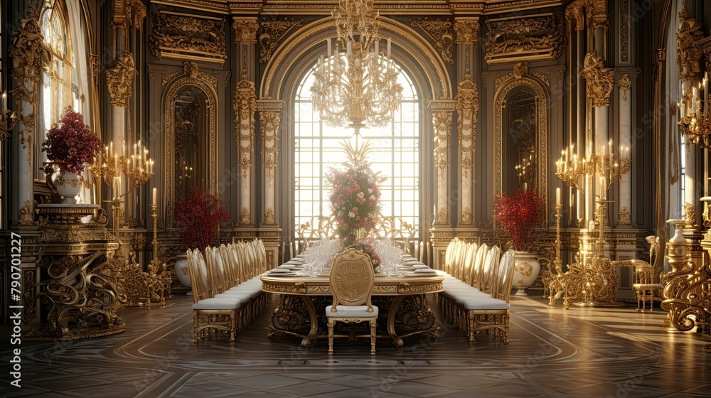 Fototapeta premium Interior of church. AI generated art illustration.