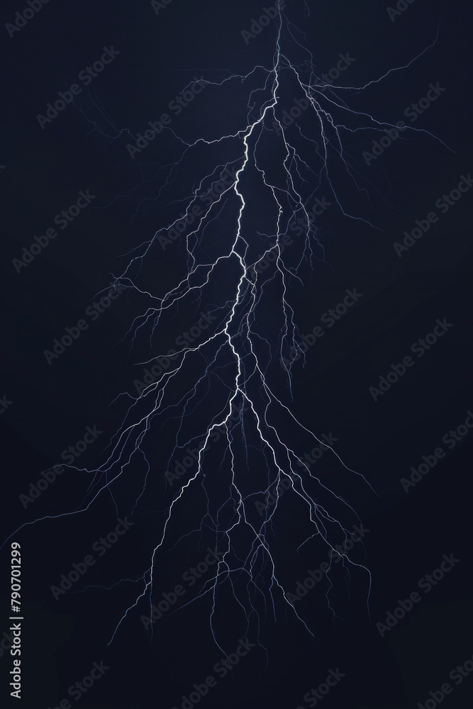 Isolated lightning on a dark blue background Isolated lightning on a dark blue background