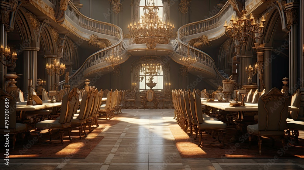 Obraz premium Interior of church. AI generated art illustration.