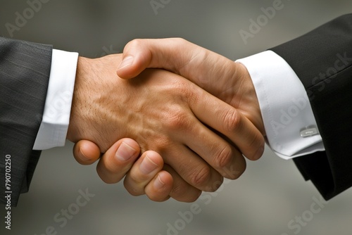 Close-up of hands shaking in a successful business deal. photo
