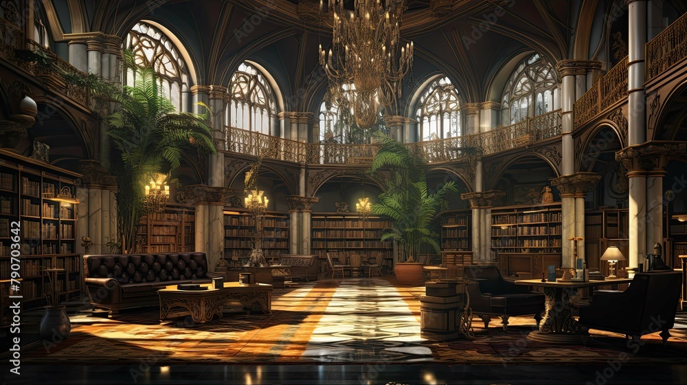 Obraz premium Interior of the church of st mary. AI generated art illustration.