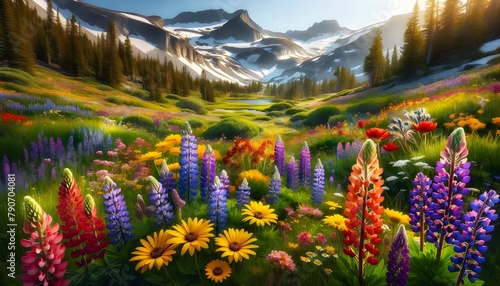 landscape with flowers