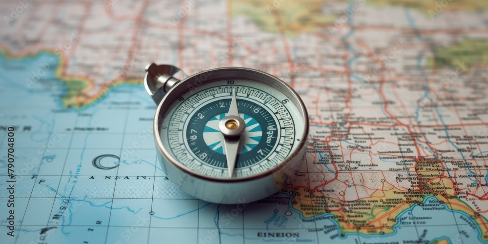 In the cartographer's realm, a compass rests, an emblem of wanderlust, beckoning souls to explore uncharted horizons.