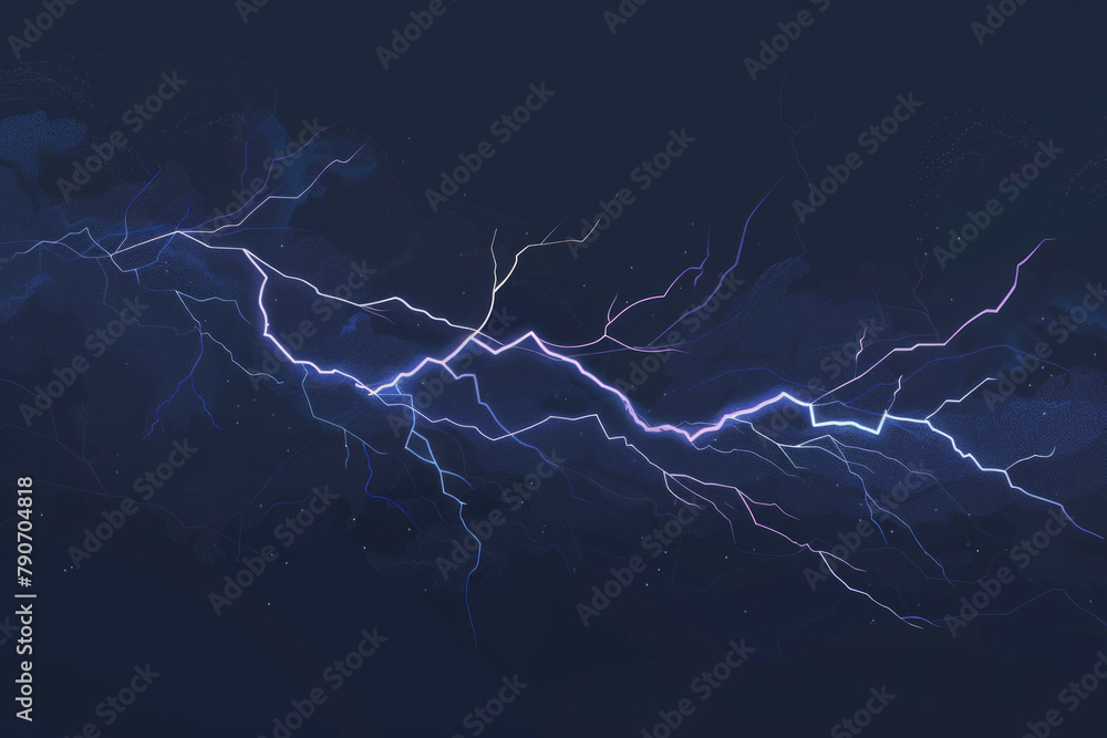 Fototapeta premium Isolated lightning on a dark blue background