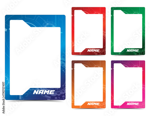 futuristic techno abstract background card frame template design