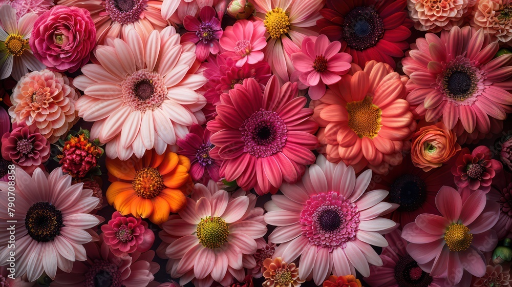 A bouquet of flowers with many different colors and types of flowers A bouquet of flowers with many different colors and types of flowers