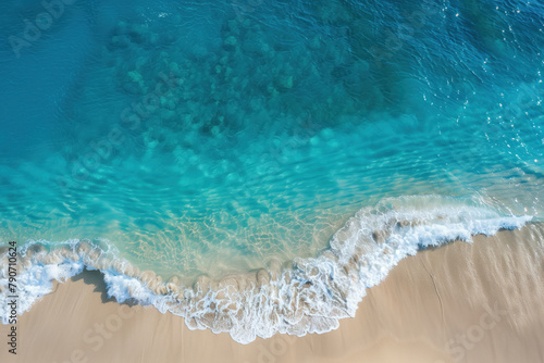 Aerial Drone Shot of a Tropical Beach, Generative AI