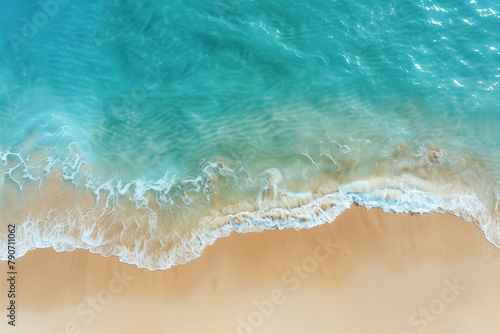 Aerial Drone Shot of a Tropical Beach, Generative AI