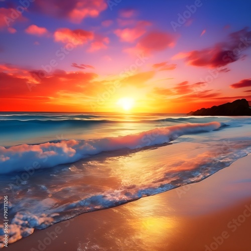 Sonnenuntergang am Meer. Abstrakter Hintergrund f  r Design 5.