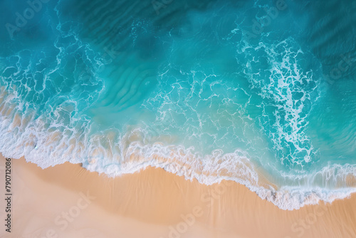 Aerial Drone Shot of a Tropical Beach, Generative AI