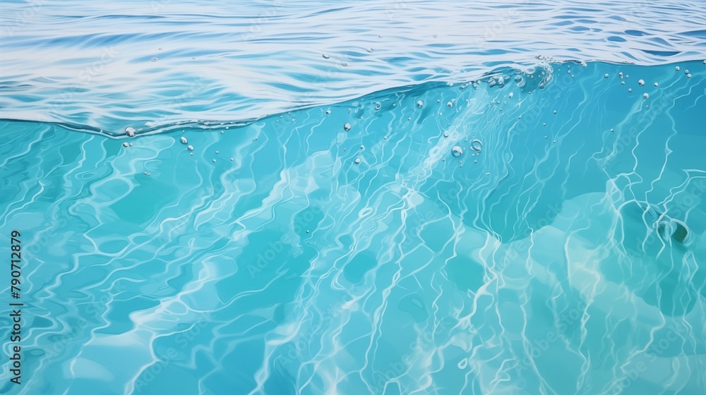 Obraz premium Gentle ripples on the serene surface of a crystal clear swimming pool