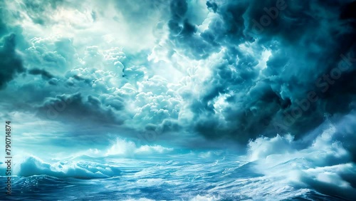 Wallpaper Mural Stormy sky over a wavy sea or ocean, surreal atmosphere Torontodigital.ca