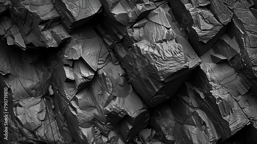 Detailed Monochrome Basalt Rock Surface photo