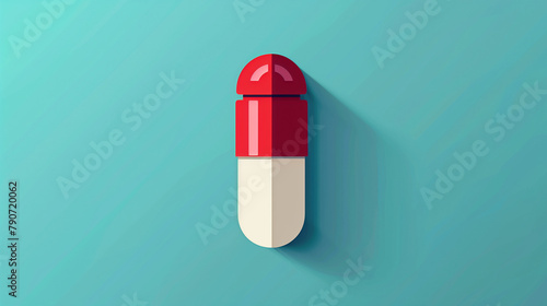 Viagra in capsule (erection enhancement pill). Vector style illustration, silhouette design