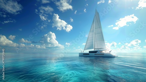 Catamaran Yacht on Vast Ocean Expanse