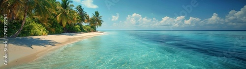 Tropical Island Beach Palms and Water Maldives © Custom Media