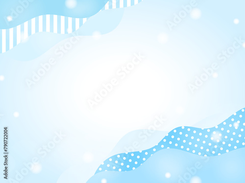 ポップな模様の波柄の背景　かわいい青色の海のイメージ
