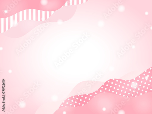 ポップな模様の波柄の背景　かわいいピンクの海のイメージ
