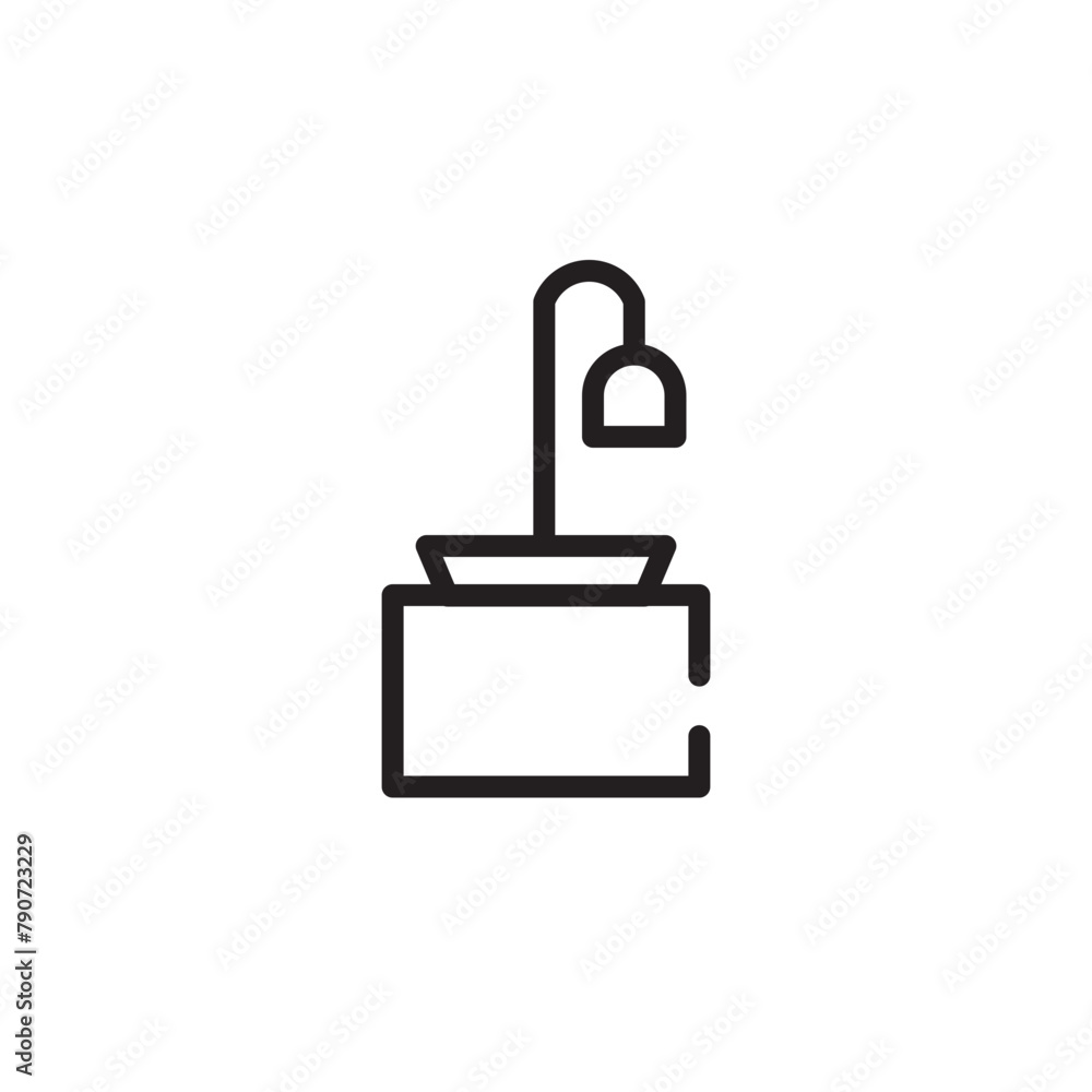 Flower Garden Pot Line Icon Flower Garden Pot Line Icon