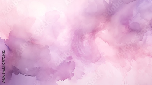 Serene Pink and Lavender Watercolor Background with Abstract Swirls
