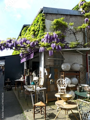 Paris, April 2024 - Visit to the Saint Ouen flea market outside Paris