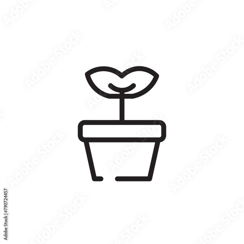 Gardening Plant Pot Line Icon © Blacker Studio
