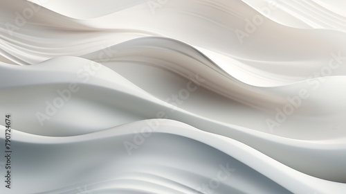 Smooth flowing waves in a soft, minimalist 3D backdrop, modern style