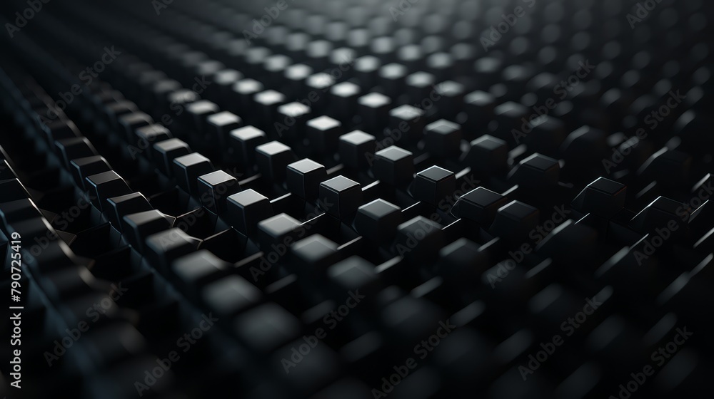 Fototapeta premium Simple 3D dark tech dots array, minimalist backdrop