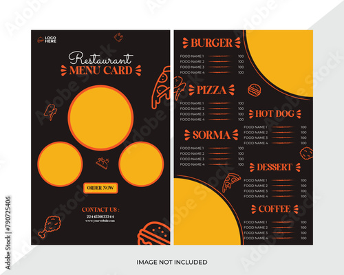 beautiful restaurant menu card design