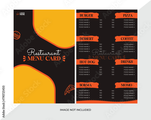 beautiful restaurant menu card design